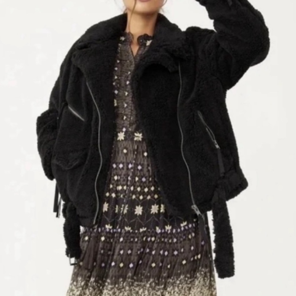 Free People We The Free So Cozy Slouchy
Fleece Moto Jacket